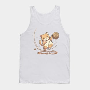 Cat Playing With A Ball Of String Tank Top